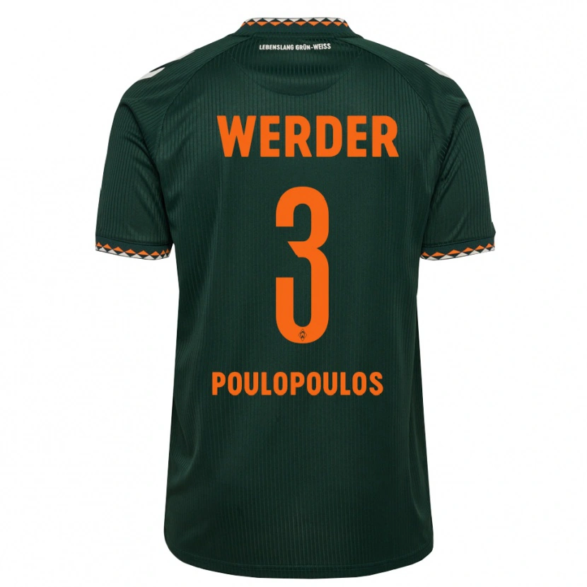 Danxen Men Andreas Poulopoulos #3 Dark Green Orange White Away Jersey 2026/27 T-Shirt