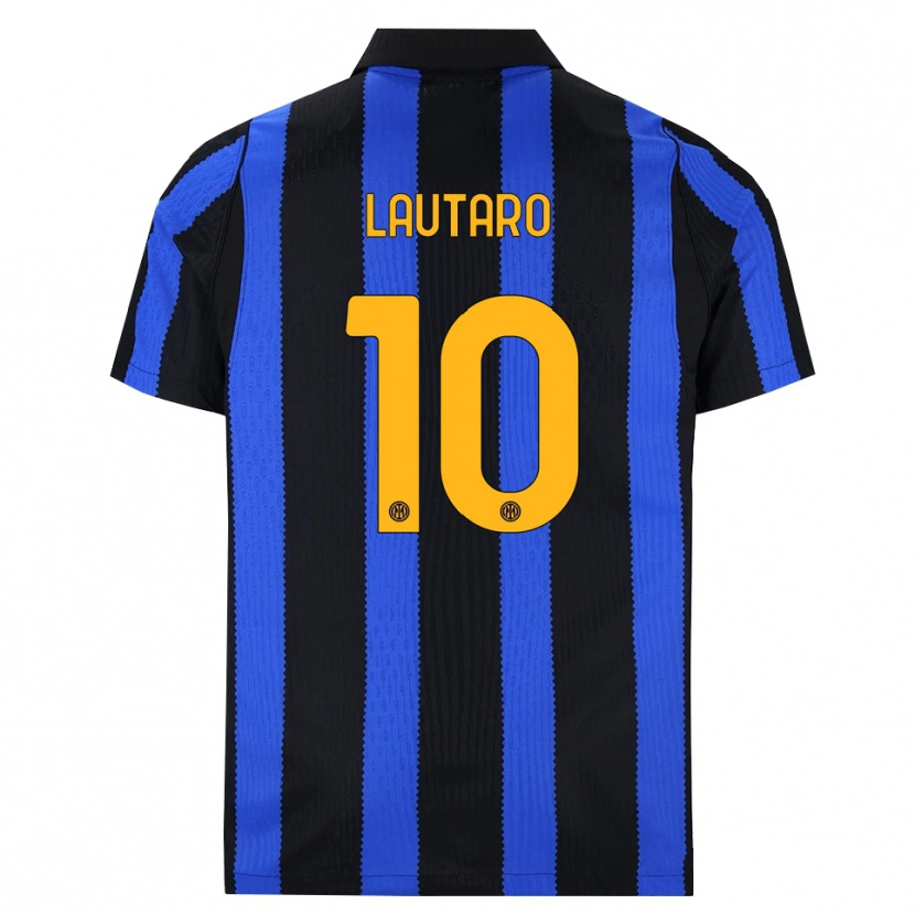 Danxen Women Lautaro Martínez #10 Black Blue Yellow Home Jersey 2026/27 T-Shirt
