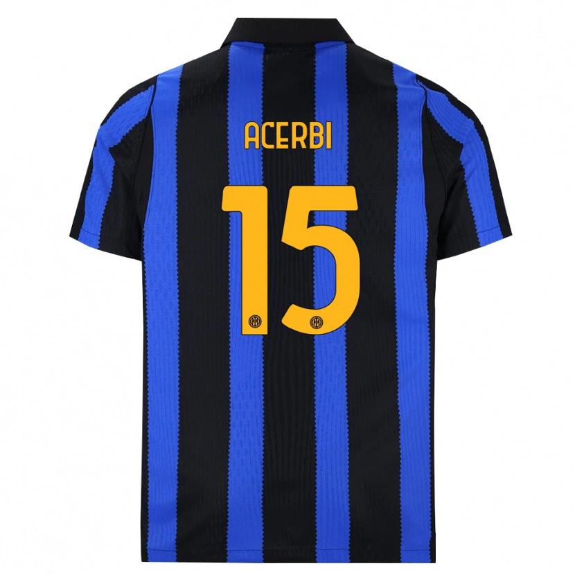 Danxen Women Francesco Acerbi #15 Black Blue Yellow Home Jersey 2026/27 T-Shirt
