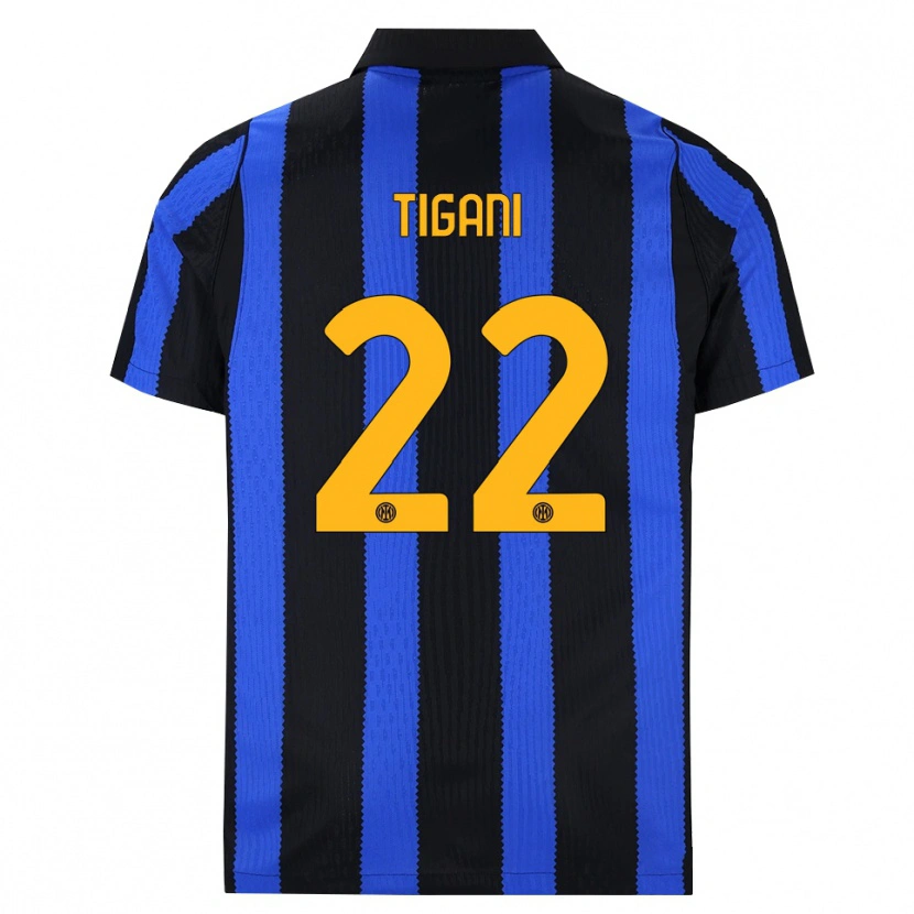 Danxen Women Edoardo Tigani #22 Black Blue Yellow Home Jersey 2026/27 T-Shirt