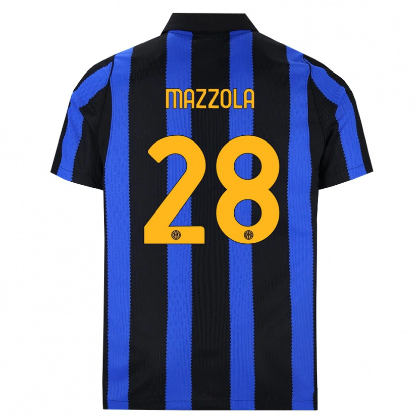 Danxen Women Giuseppe Mazzola #28 Black Blue Yellow Home Jersey 2026/27 T-Shirt