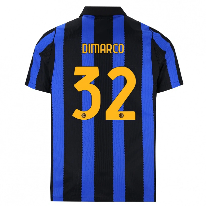 Danxen Women Federico Dimarco #32 Black Blue Yellow Home Jersey 2026/27 T-Shirt
