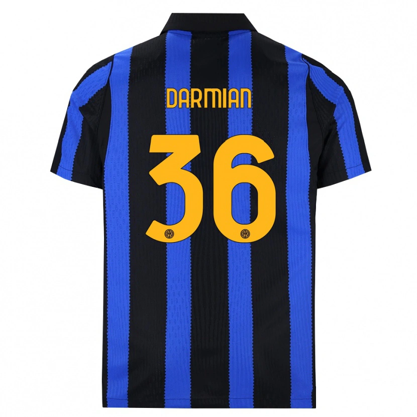 Danxen Women Matteo Darmian #36 Black Blue Yellow Home Jersey 2026/27 T-Shirt