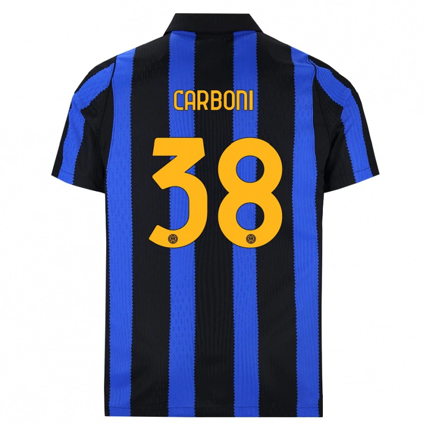 Danxen Women Valentin Carboni #38 Black Blue Yellow Home Jersey 2026/27 T-Shirt