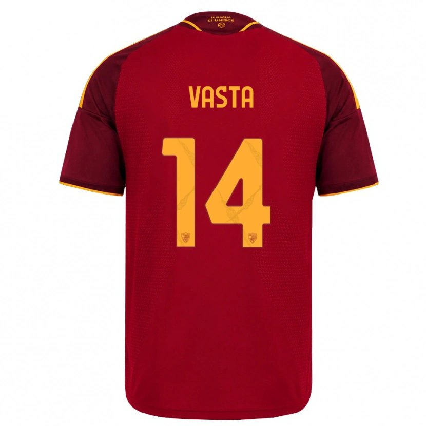 Danxen Women Jacopo Vasta #14 Red Golden Yellow Home Jersey 2026/27 T-Shirt