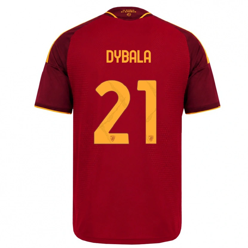 Danxen Women Paulo Dybala #21 Red Golden Yellow Home Jersey 2026/27 T-Shirt