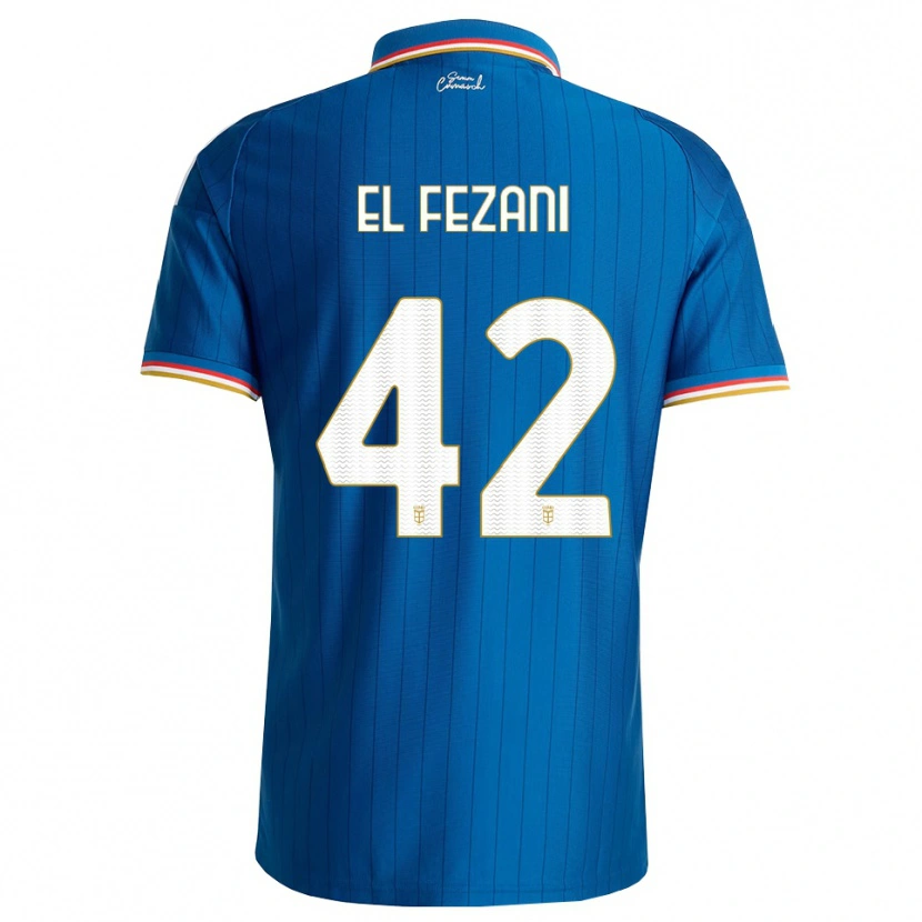 Danxen Women Mohamed El Fezani #42 Blue White Red Home Jersey 2026/27 T-Shirt