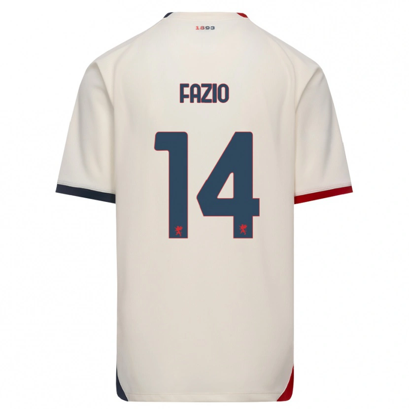 Danxen Women Tommaso Fazio #14 Off-White Red Away Jersey 2026/27 T-Shirt