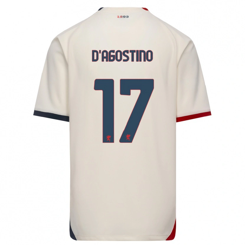 Danxen Women Riccardo D'agostino #17 Off-White Red Away Jersey 2026/27 T-Shirt
