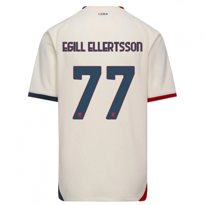 Danxen Women Mikael Egill Ellertsson #77 Off-White Red Away Jersey 2026/27 T-Shirt