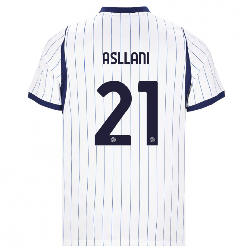 Danxen Women Kristjan Asllani #21 White Navy Blue Away Jersey 2026/27 T-Shirt