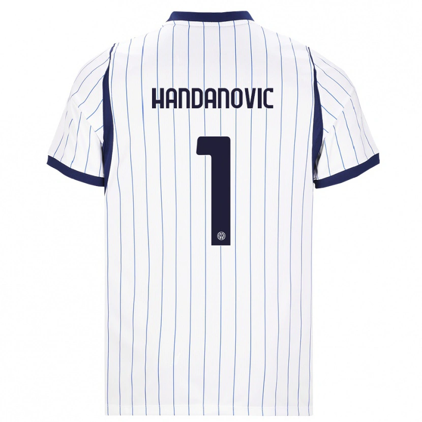 Danxen Women Samir Handanovic #1 White Navy Blue Away Jersey 2026/27 T-Shirt