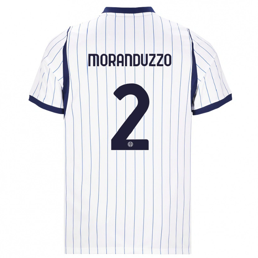 Danxen Women Nicolo Moranduzzo #2 White Navy Blue Away Jersey 2026/27 T-Shirt