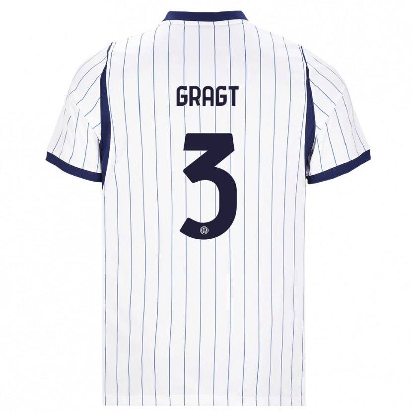 Danxen Women Stefanie Van Der Gragt #3 White Navy Blue Away Jersey 2026/27 T-Shirt