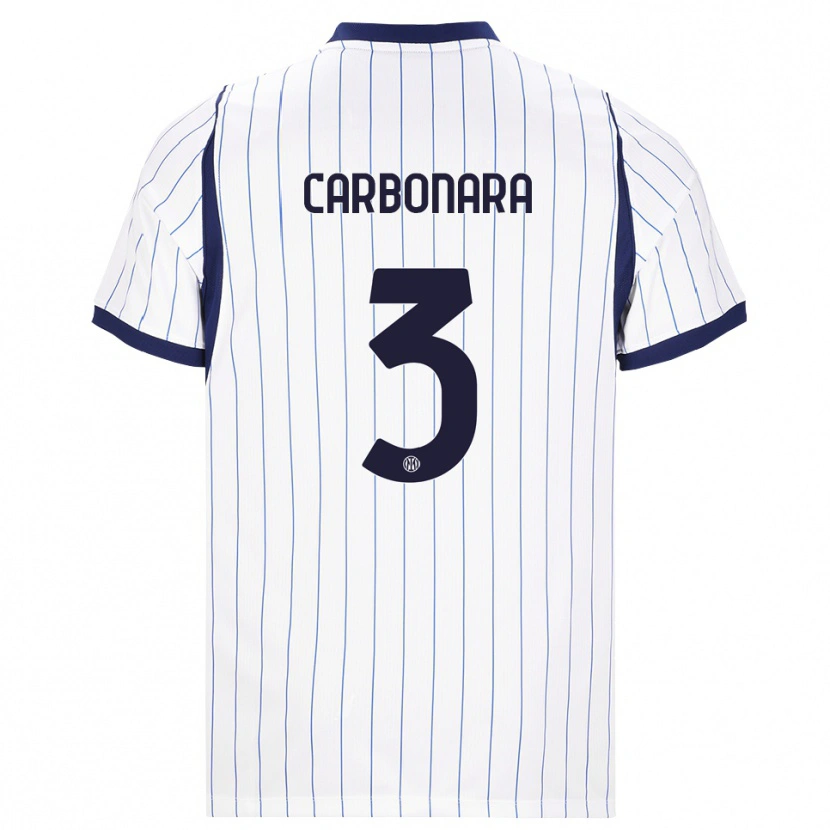 Danxen Women Matteo Carbonara #3 White Navy Blue Away Jersey 2026/27 T-Shirt