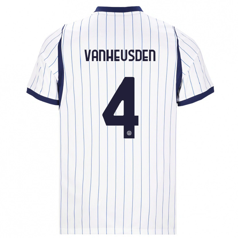 Danxen Women Zinho Vanheusden #4 White Navy Blue Away Jersey 2026/27 T-Shirt