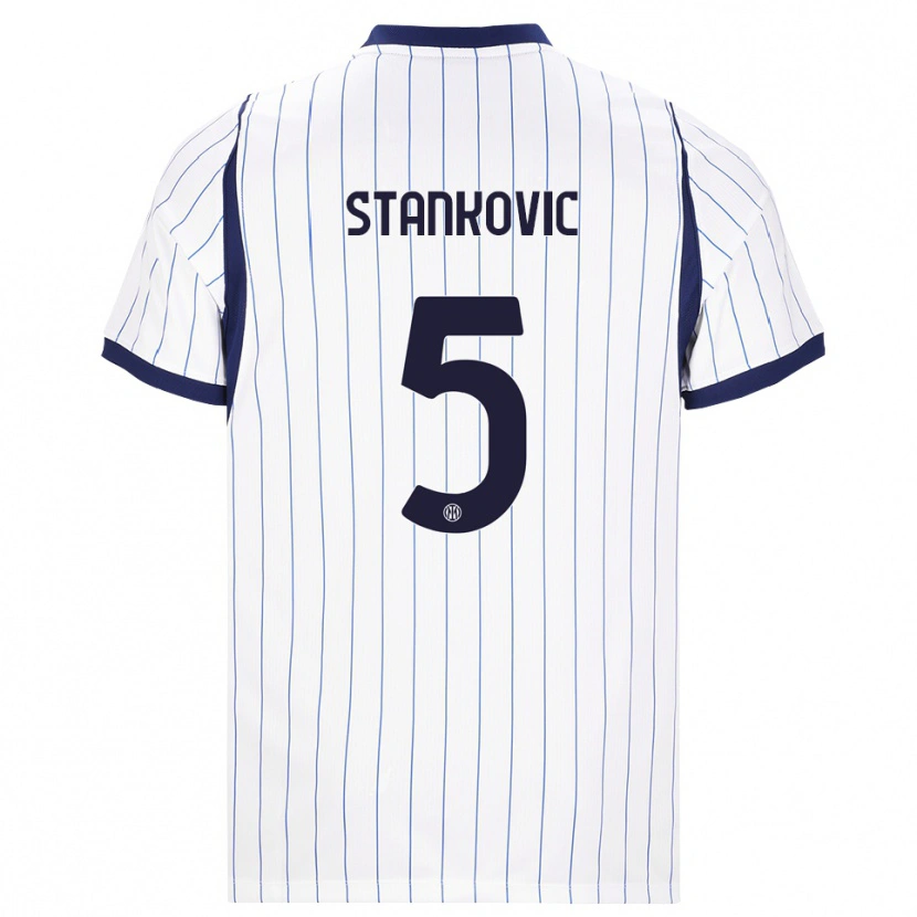 Danxen Women Aleksandar Stanković #5 White Navy Blue Away Jersey 2026/27 T-Shirt