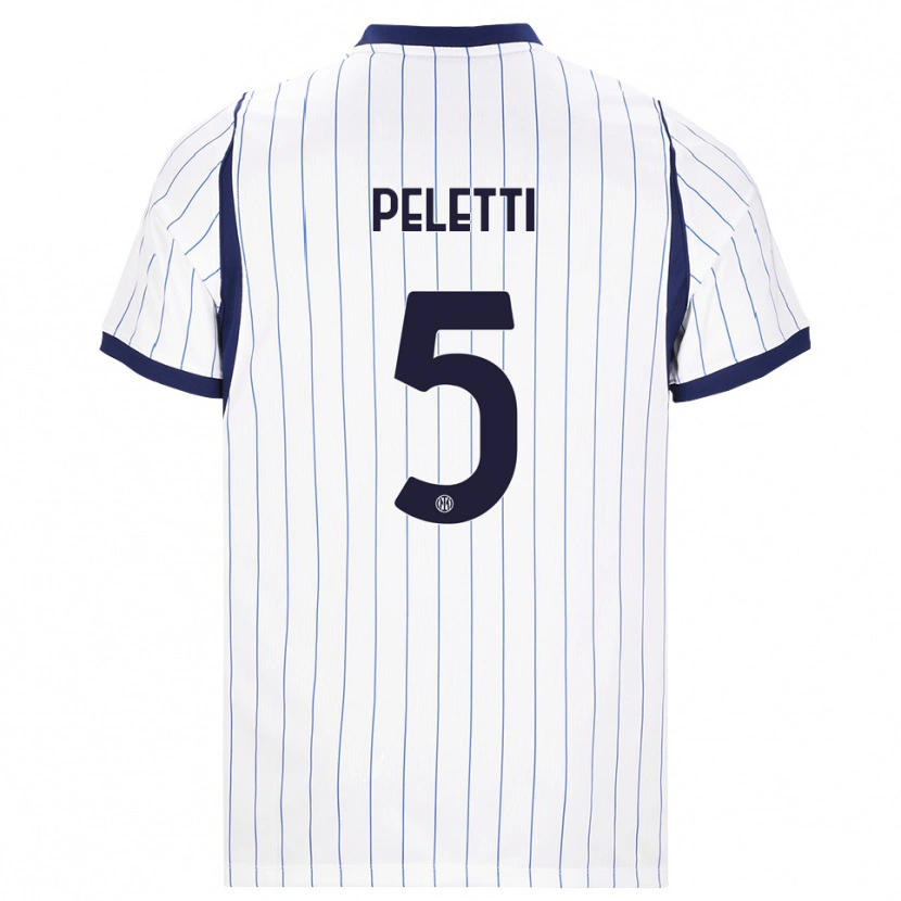 Danxen Women Lamberto Peletti #5 White Navy Blue Away Jersey 2026/27 T-Shirt
