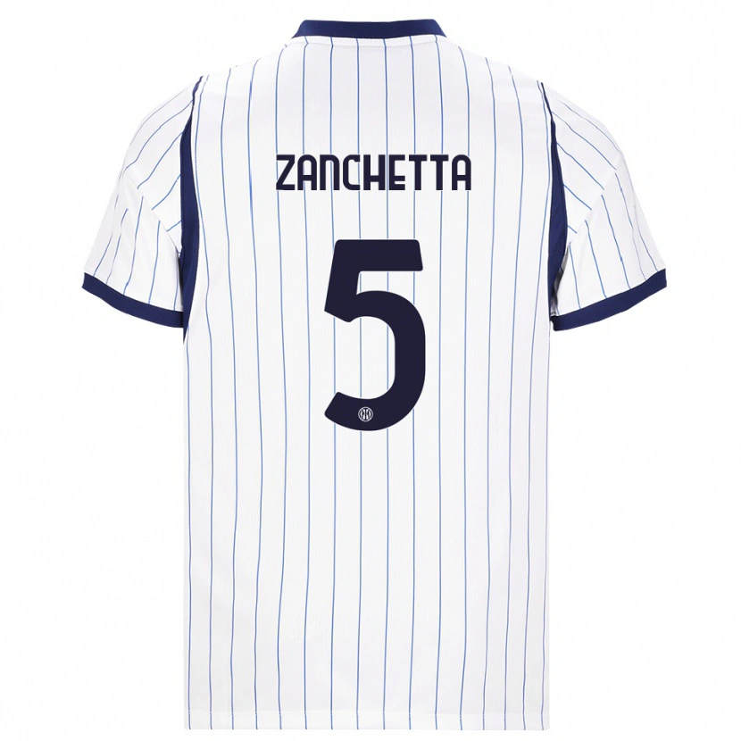 Danxen Women Mattia Zanchetta #5 White Navy Blue Away Jersey 2026/27 T-Shirt