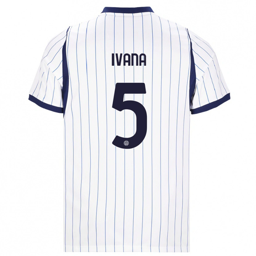 Danxen Women Ivana Andrés #5 White Navy Blue Away Jersey 2026/27 T-Shirt
