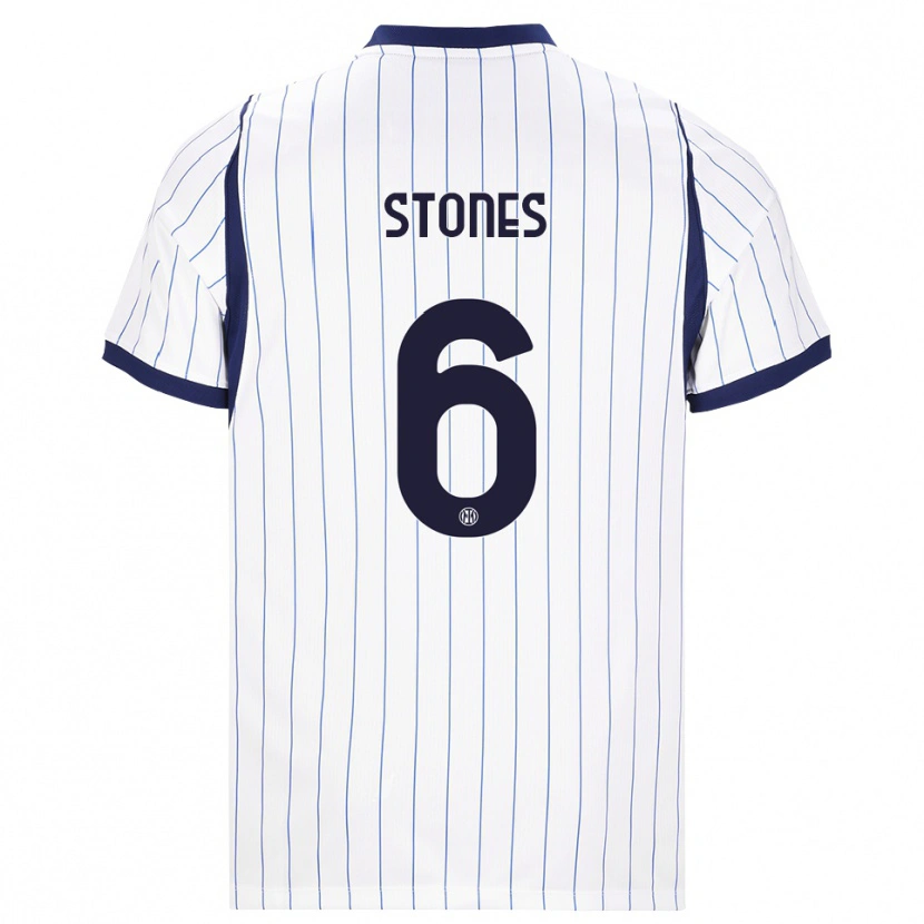 Danxen Women John Stones #6 White Navy Blue Away Jersey 2026/27 T-Shirt