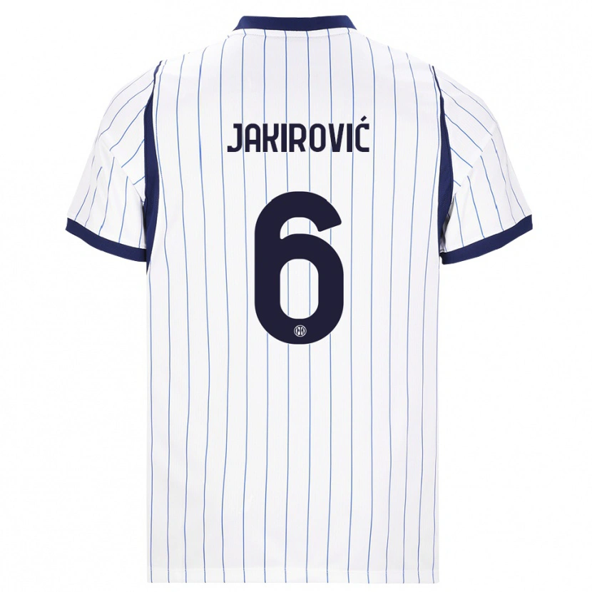 Danxen Women Leon Jakirović #6 White Navy Blue Away Jersey 2026/27 T-Shirt