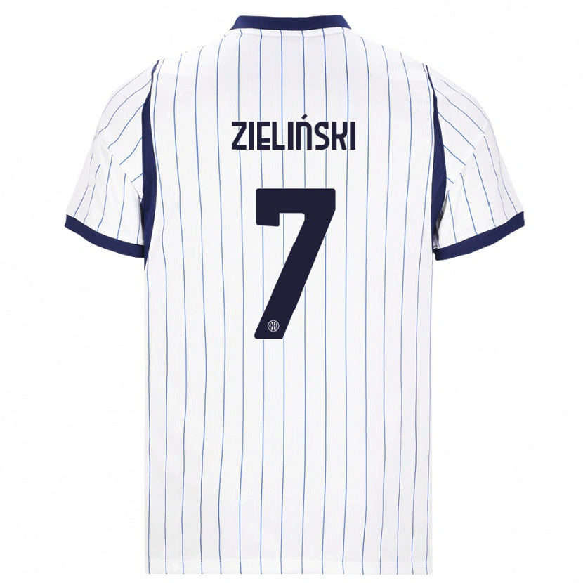 Danxen Women Piotr Zielinski #7 White Navy Blue Away Jersey 2026/27 T-Shirt