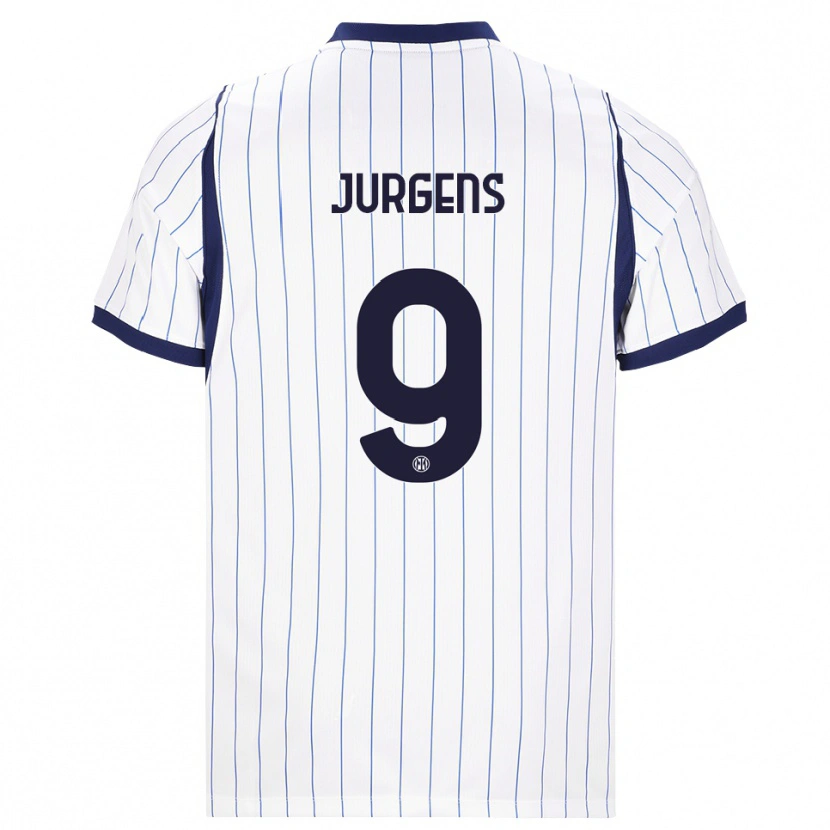 Danxen Women Oliver Jurgens #9 White Navy Blue Away Jersey 2026/27 T-Shirt