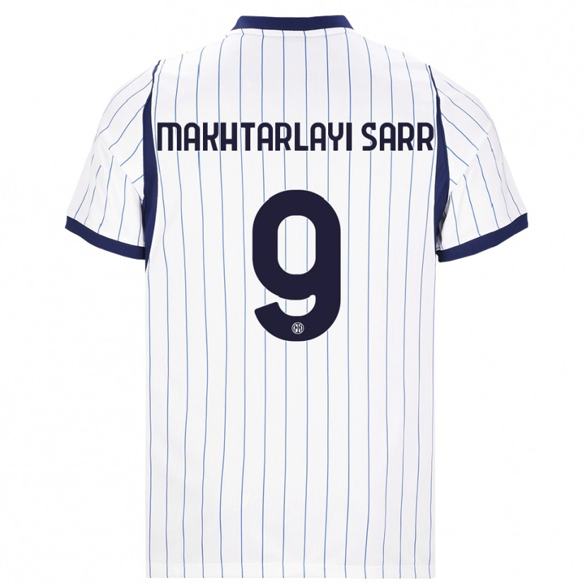 Danxen Women Amadou Makhtarlayi Sarr #9 White Navy Blue Away Jersey 2026/27 T-Shirt