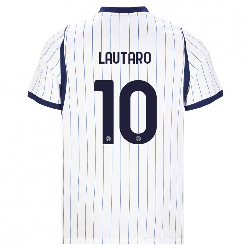 Danxen Women Lautaro Martínez #10 White Navy Blue Away Jersey 2026/27 T-Shirt