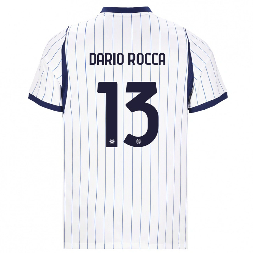 Danxen Women Edoardo Dario Rocca #13 White Navy Blue Away Jersey 2026/27 T-Shirt