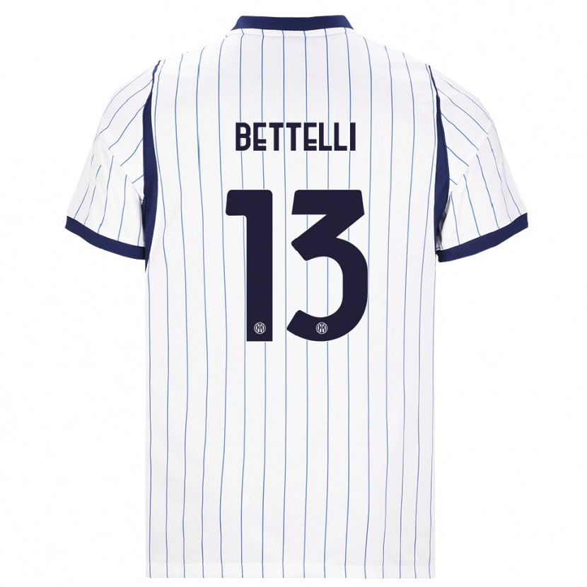 Danxen Women Luca Bettelli #13 White Navy Blue Away Jersey 2026/27 T-Shirt