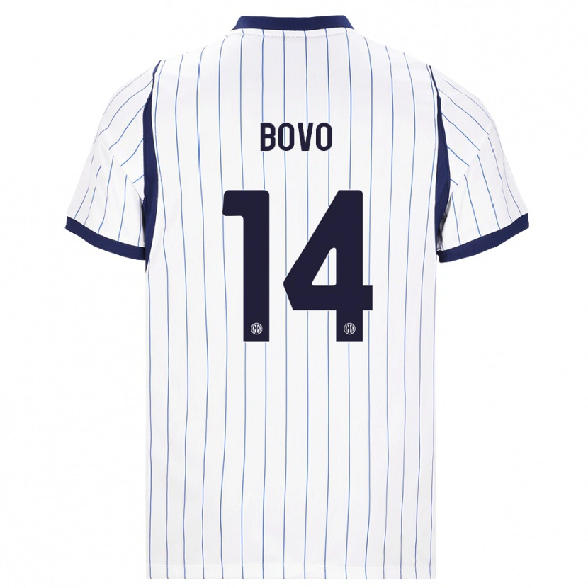 Danxen Women Leonardo Bovo #14 White Navy Blue Away Jersey 2026/27 T-Shirt