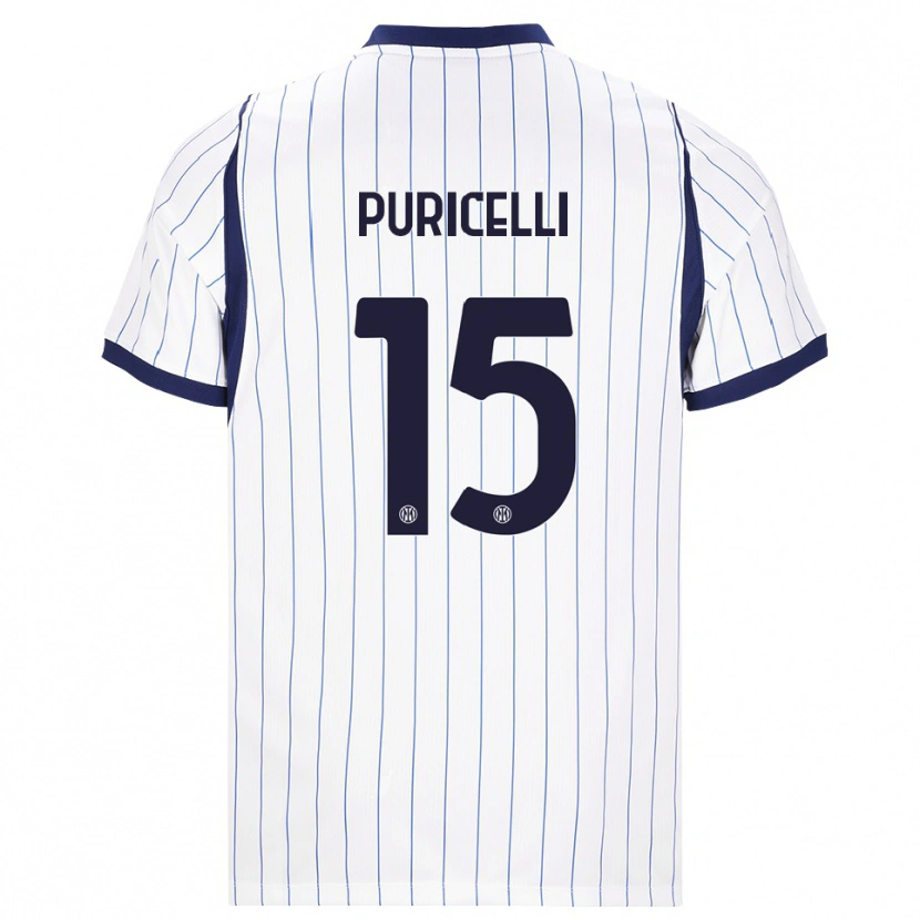 Danxen Women Lorenzo Puricelli #15 White Navy Blue Away Jersey 2026/27 T-Shirt