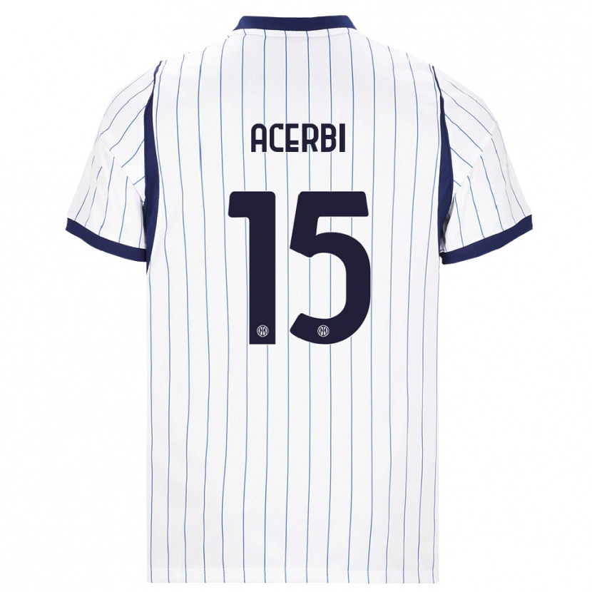 Danxen Women Francesco Acerbi #15 White Navy Blue Away Jersey 2026/27 T-Shirt