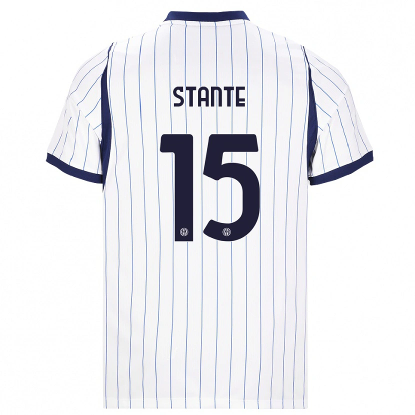 Danxen Women Francesco Stante #15 White Navy Blue Away Jersey 2026/27 T-Shirt