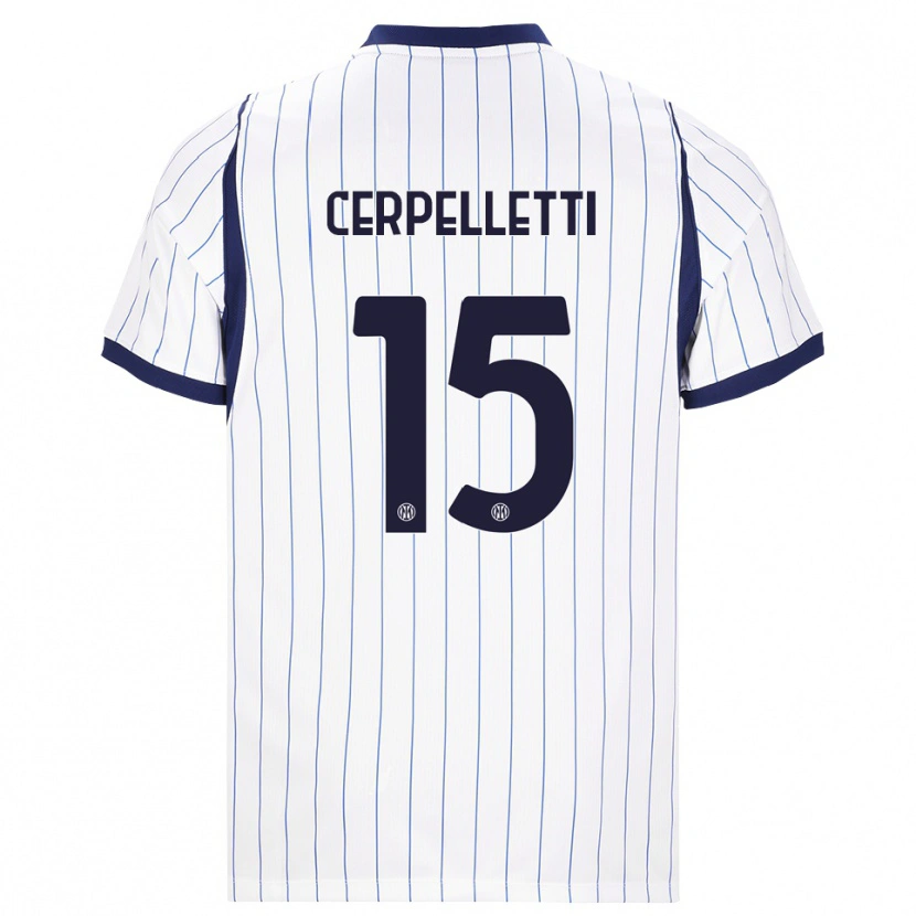 Danxen Women Filippo Cerpelletti #15 White Navy Blue Away Jersey 2026/27 T-Shirt