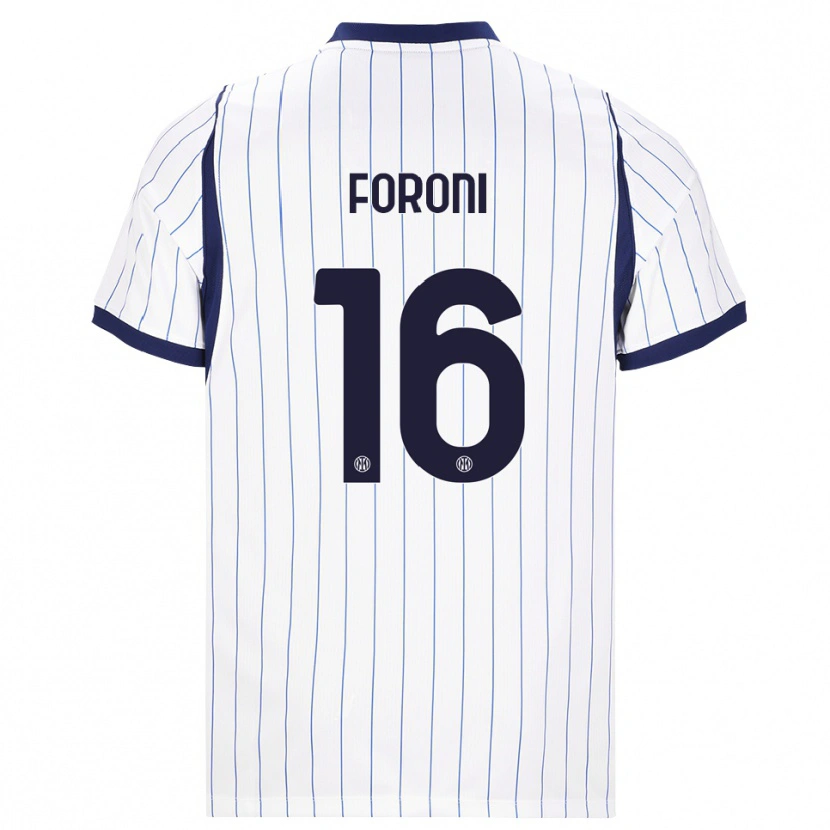 Danxen Women Alessandro Foroni #16 White Navy Blue Away Jersey 2026/27 T-Shirt