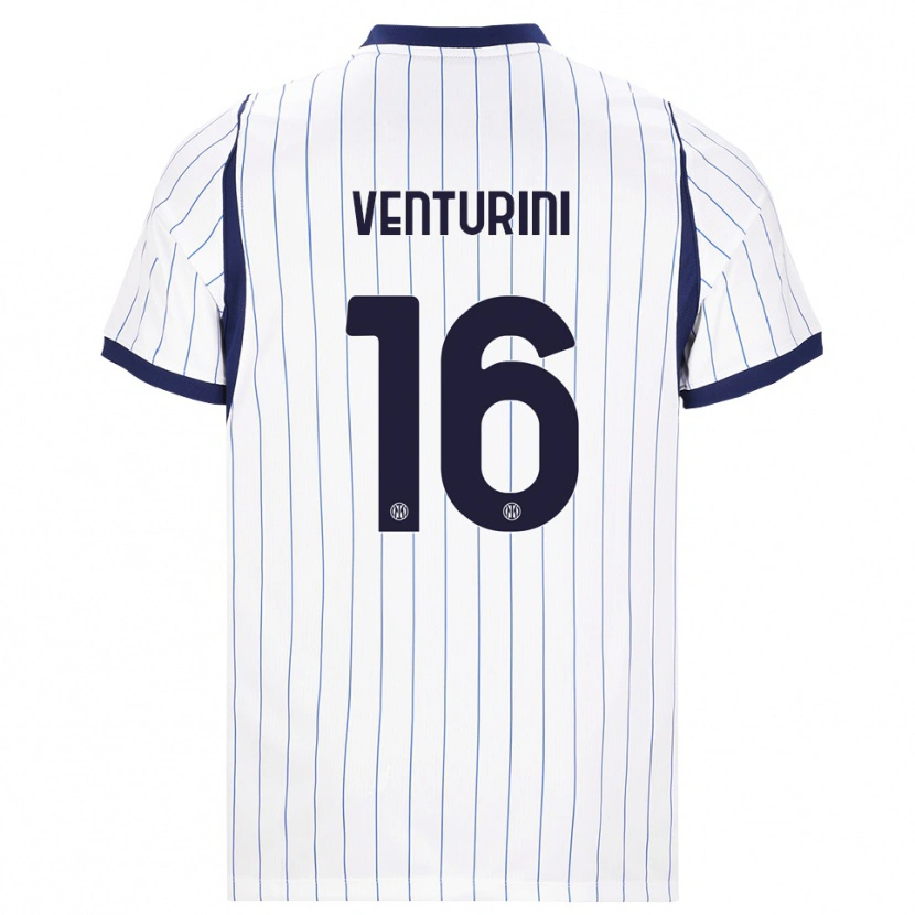 Danxen Women Matteo Venturini #16 White Navy Blue Away Jersey 2026/27 T-Shirt