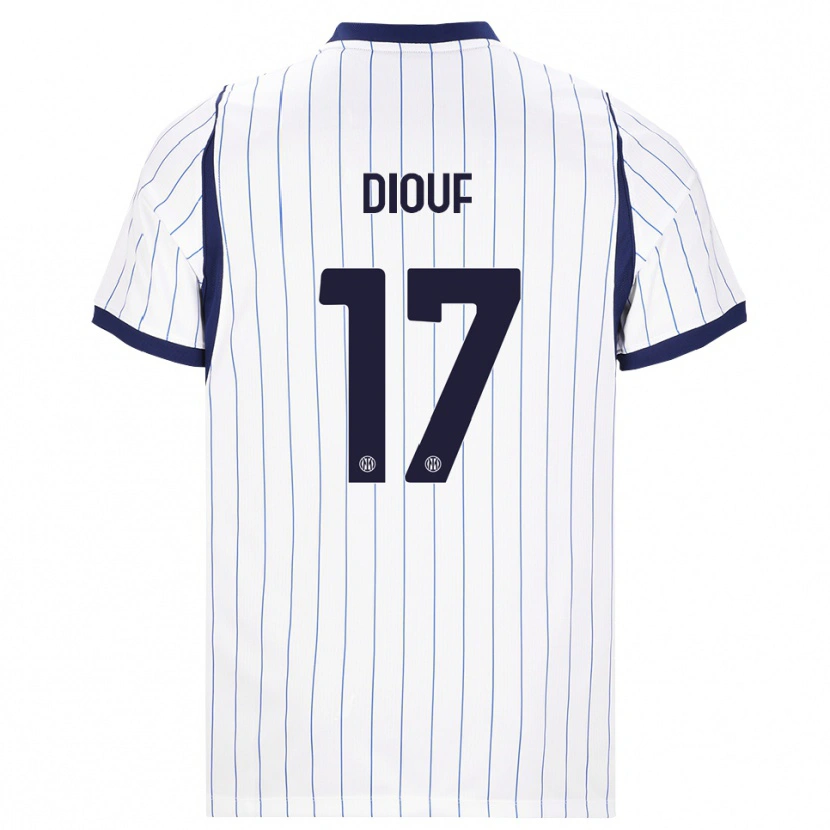 Danxen Women Andy Diouf #17 White Navy Blue Away Jersey 2026/27 T-Shirt