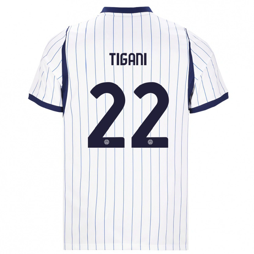 Danxen Women Edoardo Tigani #22 White Navy Blue Away Jersey 2026/27 T-Shirt