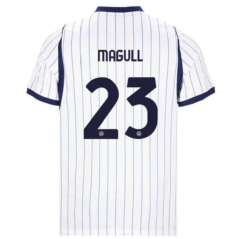 Danxen Women Lina Magull #23 White Navy Blue Away Jersey 2026/27 T-Shirt