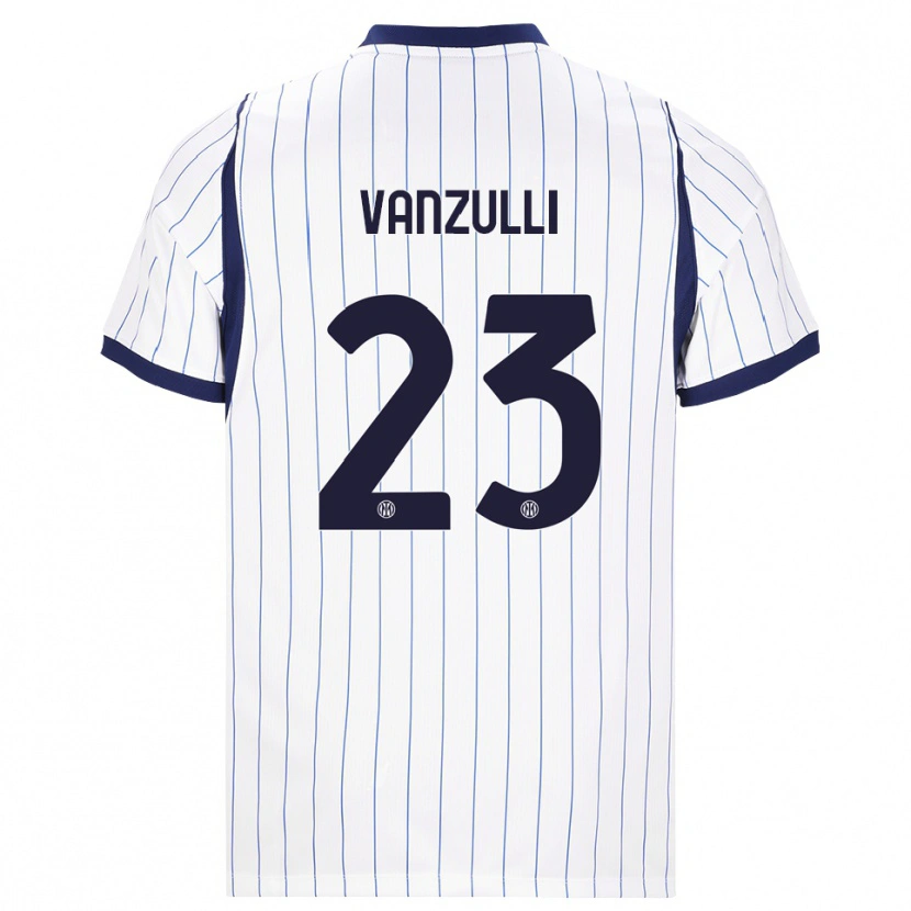Danxen Women Marco Vanzulli #23 White Navy Blue Away Jersey 2026/27 T-Shirt