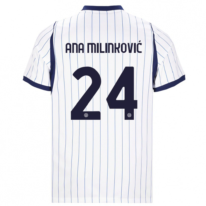 Danxen Women Marija Ana Milinković #24 White Navy Blue Away Jersey 2026/27 T-Shirt