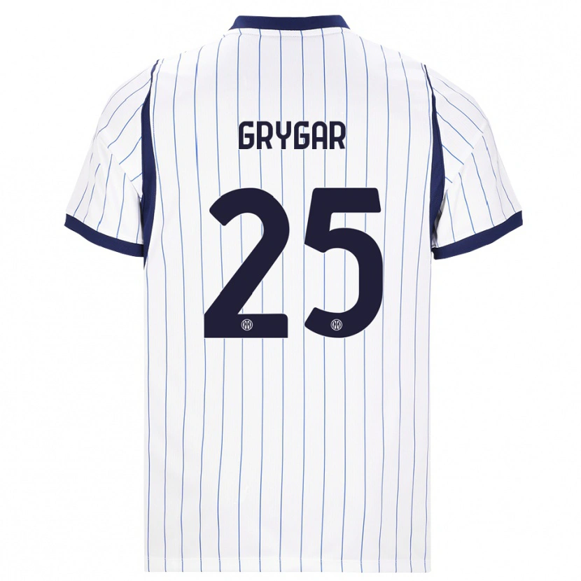 Danxen Women Samuel Grygar #25 White Navy Blue Away Jersey 2026/27 T-Shirt