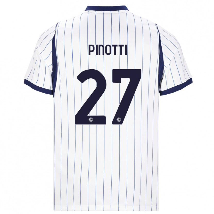 Danxen Women Manuel Pinotti #27 White Navy Blue Away Jersey 2026/27 T-Shirt