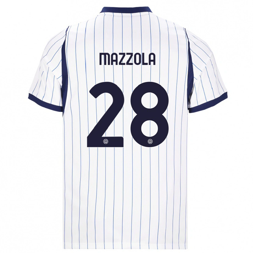Danxen Women Giuseppe Mazzola #28 White Navy Blue Away Jersey 2026/27 T-Shirt