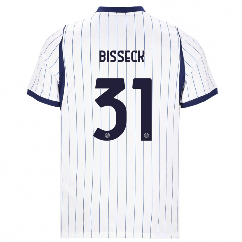 Danxen Women Yann Bisseck #31 White Navy Blue Away Jersey 2026/27 T-Shirt