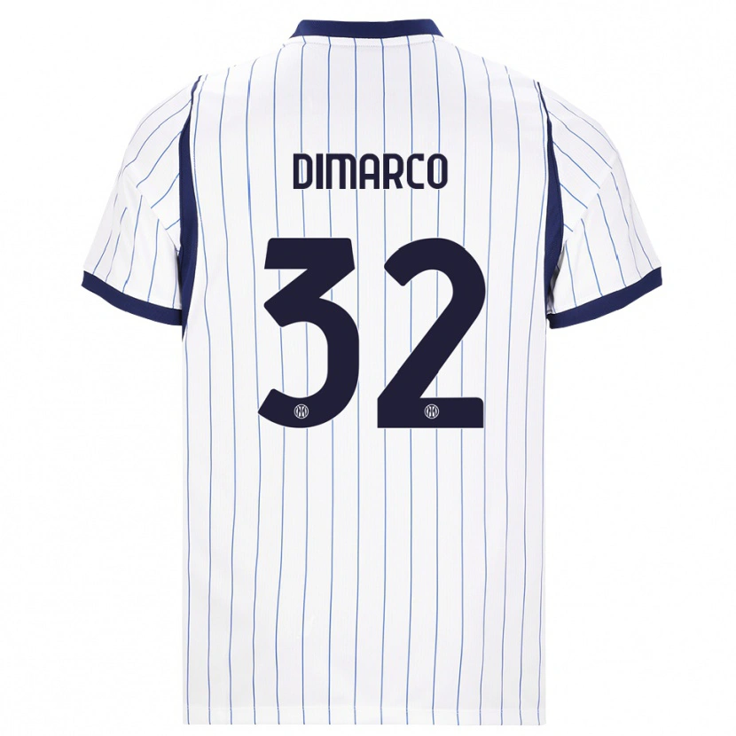 Danxen Women Federico Dimarco #32 White Navy Blue Away Jersey 2026/27 T-Shirt