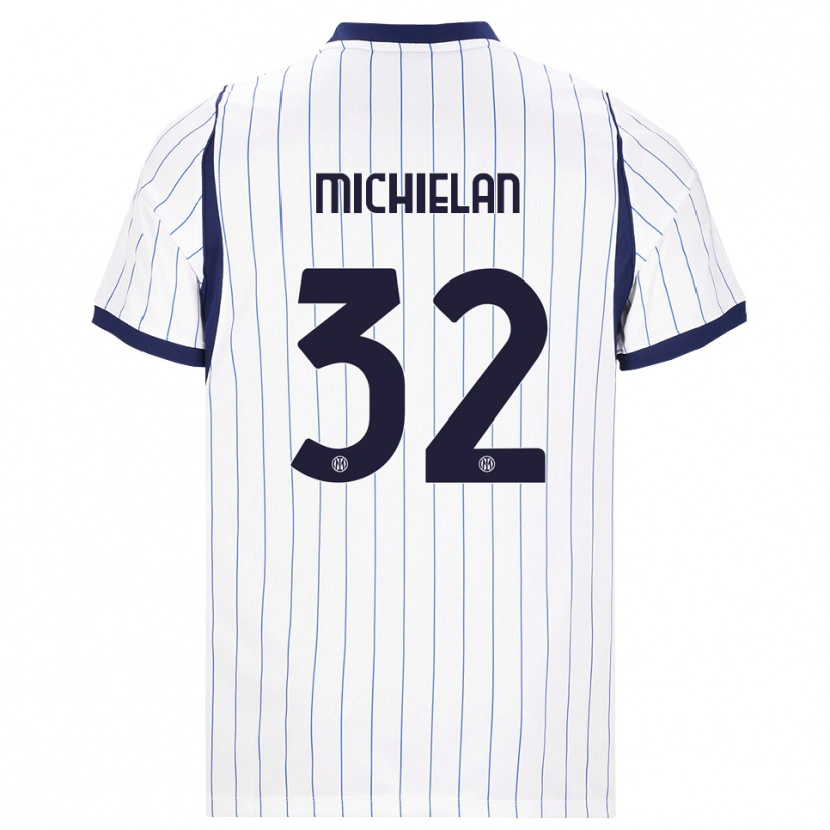 Danxen Women Mattia Michielan #32 White Navy Blue Away Jersey 2026/27 T-Shirt